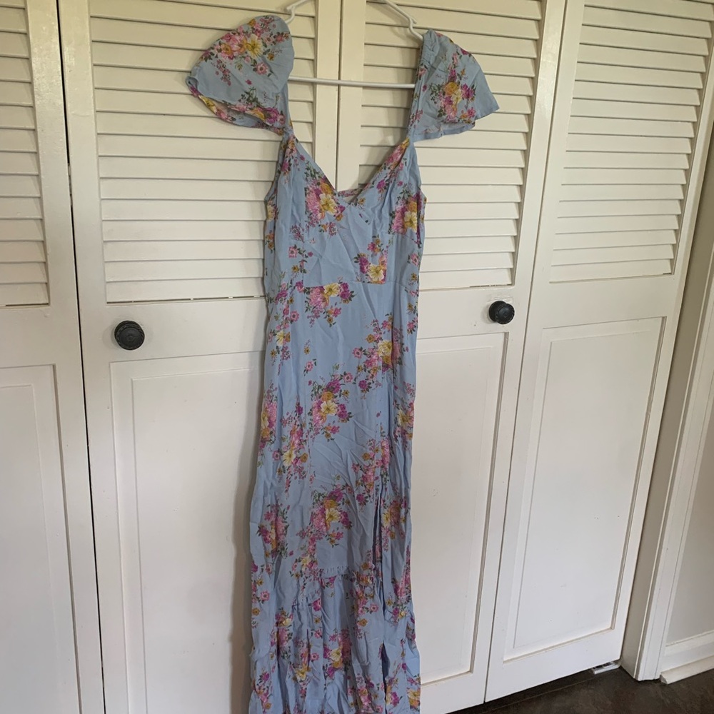 Floral Blue Maxi Dress